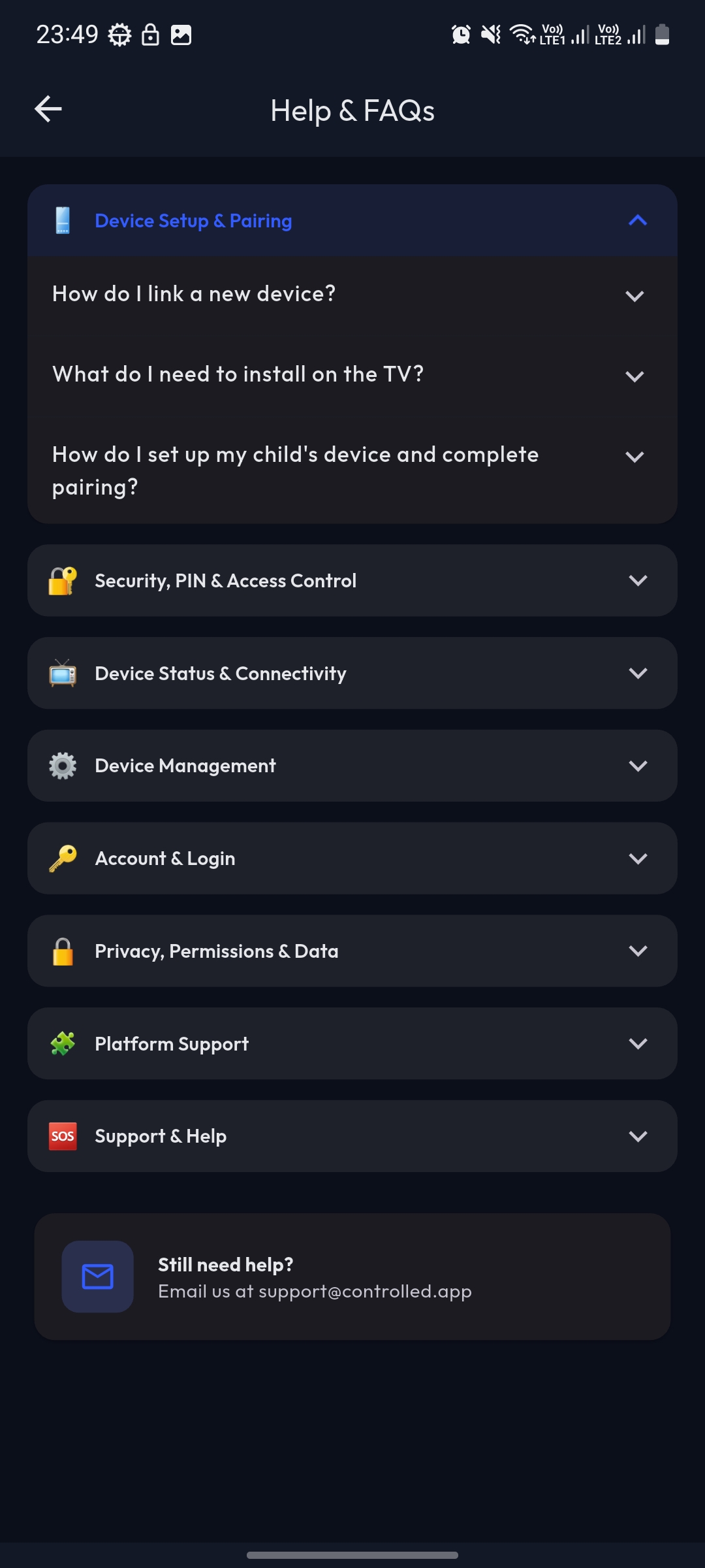 Controlled App remote device lock feature